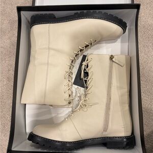 J. Crew Cream Lace-Up Women's Boots